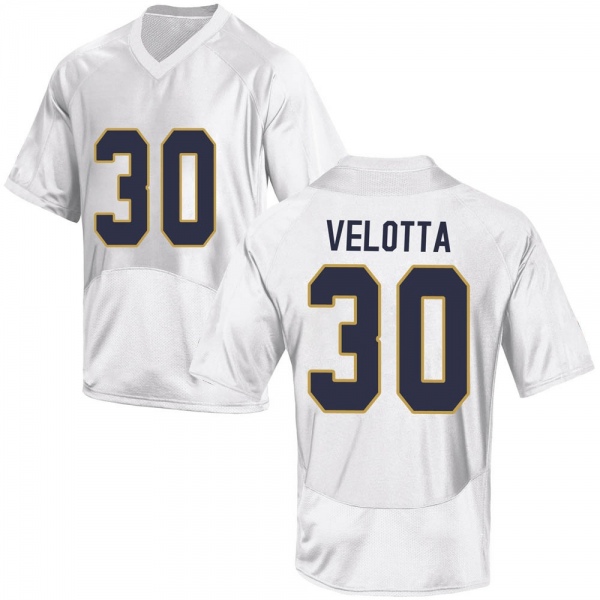 Chris Velotta Notre Dame Fighting Irish NCAA Youth #30 White Game College Stitched Football Jersey IQX4055RA
